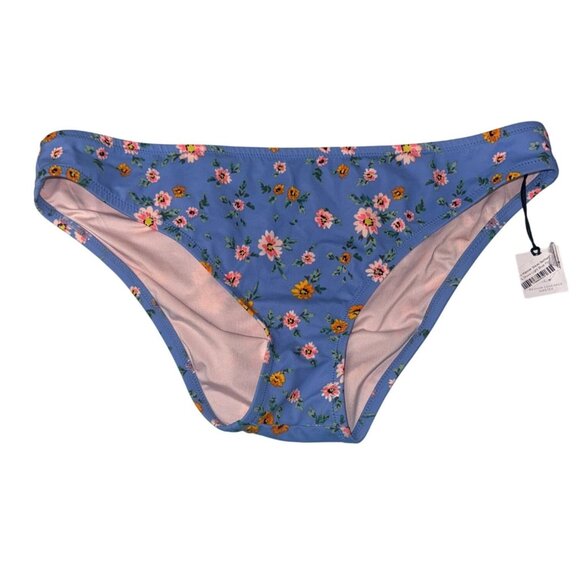Shade & Shore Floral Bikini Bottoms Womens Size S Blue Multicolor Polyester/Span - Picture 2 of 5